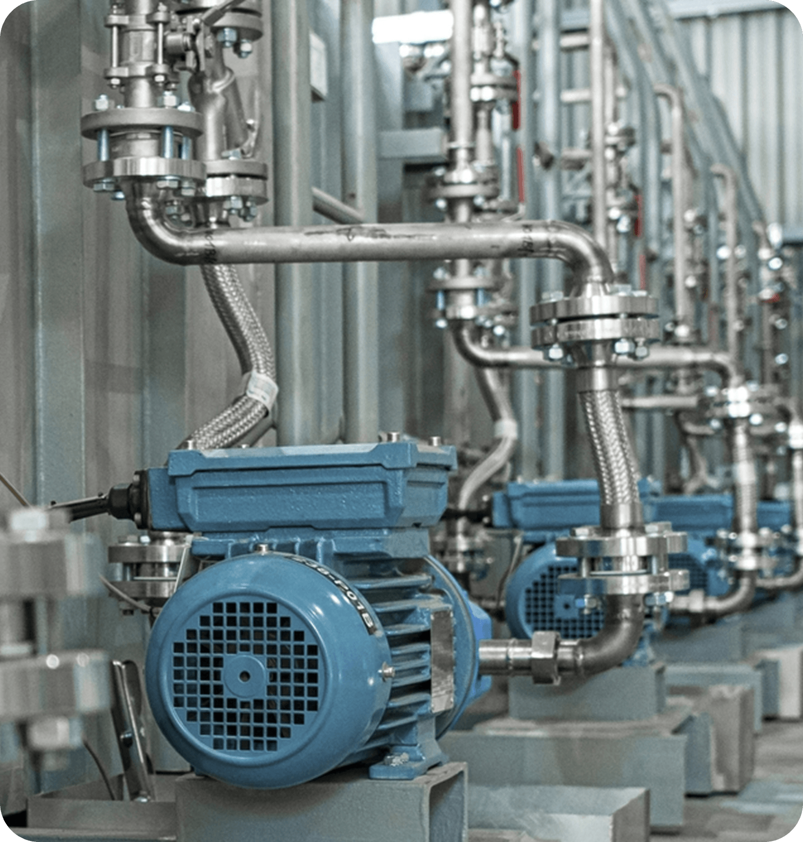Industrial pipes, gauges, and machinery